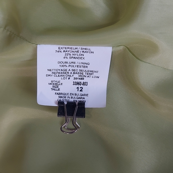 Tribal Light Green Spring Jacket Blazer, 12 - Picture 8 of 14